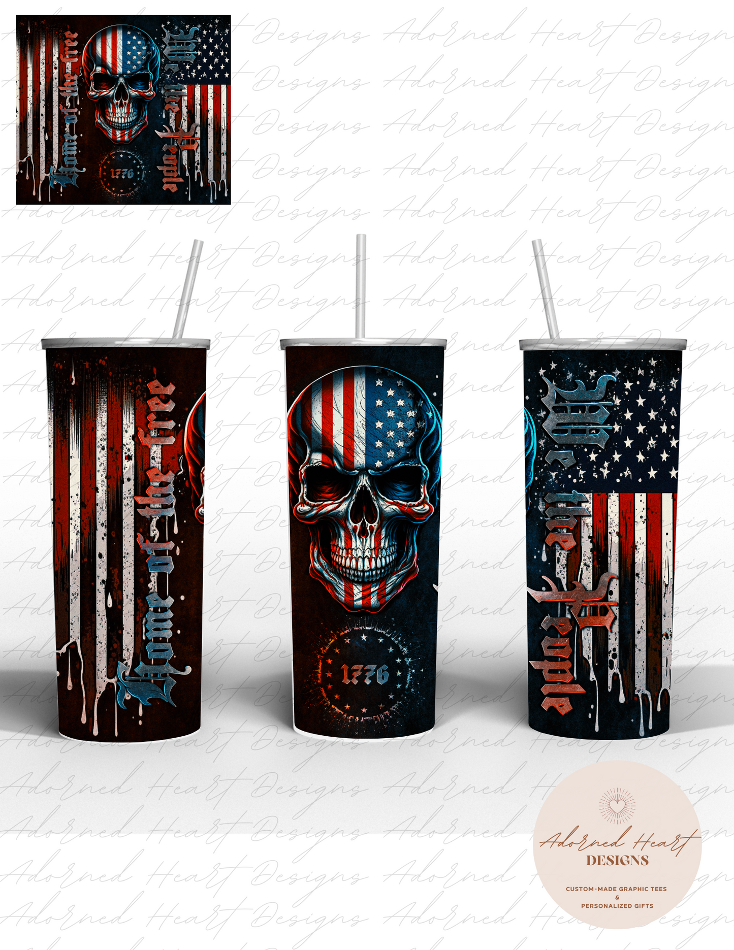 We The People Skull 20 oz Tumbler