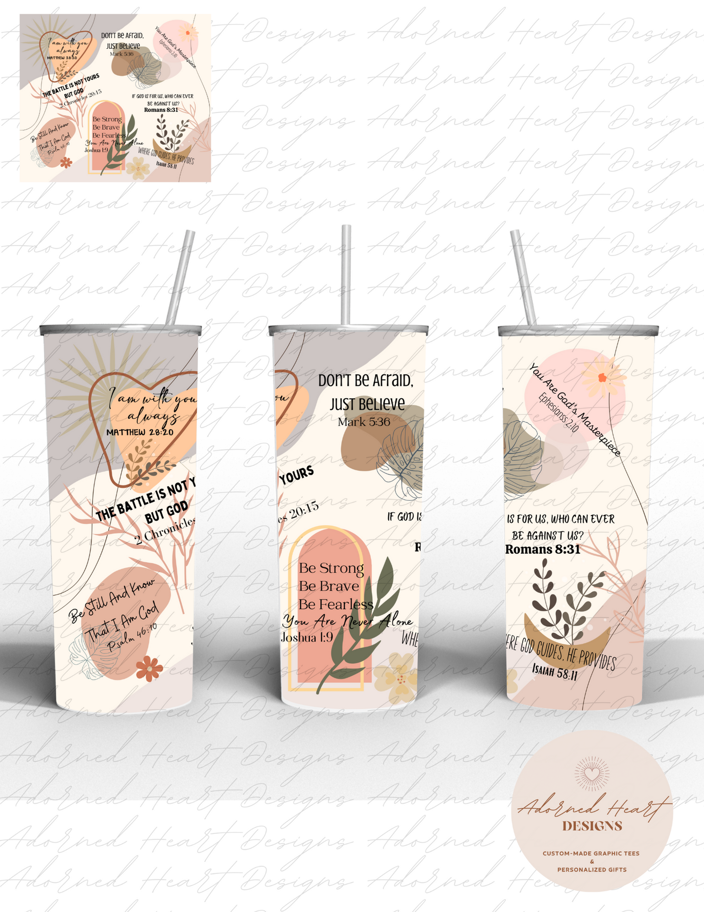 Boho Bible Verse Affirmations 20 oz Tumbler